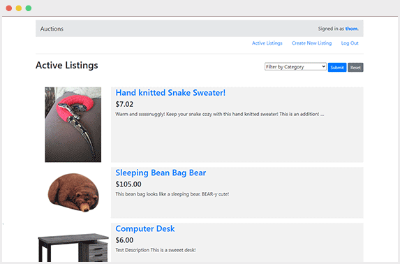 bidding platform project preview