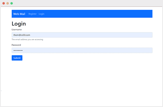 web mail project preview